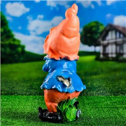 Садовая фигура из полистоуна «Гном с мотыгой», 46×22×21 см