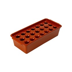 Ящик для выращивания зелёного лука, 40×19×10 см, 21 лунка, пластик, красный