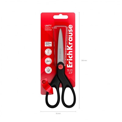 Ножницы 160 мм "Основа" черный 48156 ErichKrause