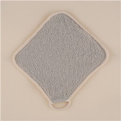 Мочалка массажная SL Home «Ортика», бамбуковое волокно, 21×20.5 см, бежевая