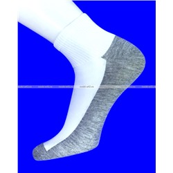 Носки мужские укороченные белые (серая подошва) арт. 5501