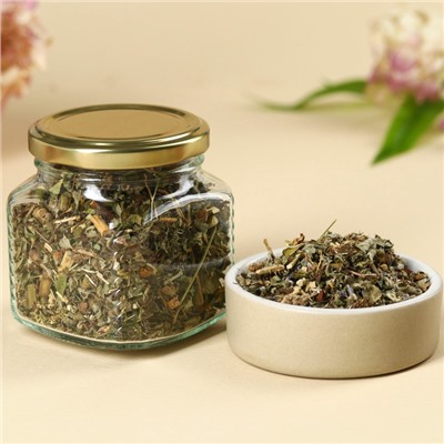 Подарочный набор «Расцветай от счастья»: чай травяной 25 г., крем-мёд с абрикосом 120 г.