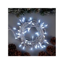 Гирлянда «Нить» 10 м с насадками «Игла», IP20, прозрачная нить, 100 LED, свечение белое, 8 режимов, 220 В