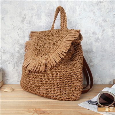 Рюкзак плетеный 30 см / DW-16 /уп 25/50/коричневый