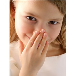 Серьги детские из золочёного серебра с фианитами 925 пробы 166з розовый