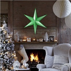 Настенный декор подвесной «Звезда остроконечная», панно, зелёный металлик, 55.7×64 см