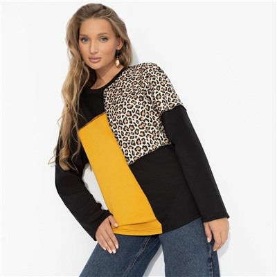 Лонгслив в стиле сolor block, Идеальная гармония (фэшн)