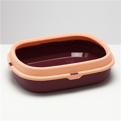 Туалет с бортом 40×34×11 см, бордовый