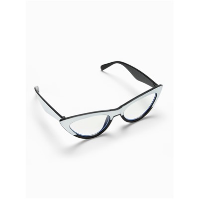 Очки для компьютера женские, имиджевые, ширина 15.2 см, дужка 14 см, линза 6.8×4.5 см, белые