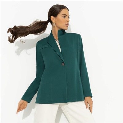Жакет с асимметричным воротником, Дерзкий силуэт (зелёный)
