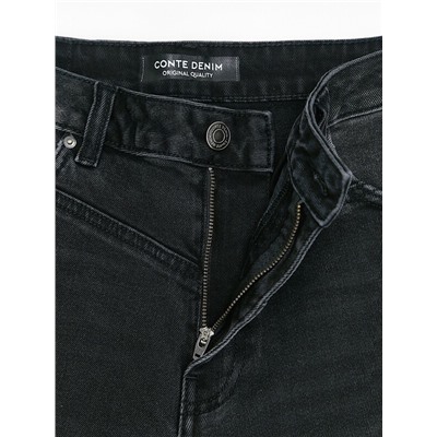 Актуальная коллекция CONTE CON-801 Чёрные джинсы wide leg с кокеткой