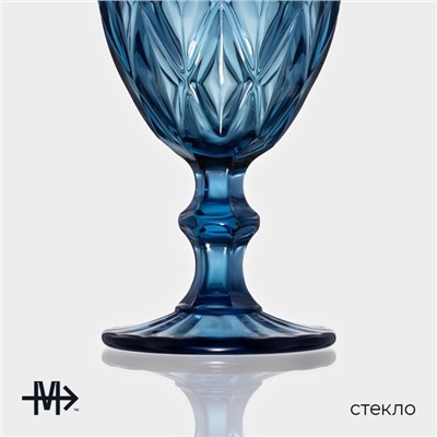 Бокалы для вина Magistro «Круиз», 250 мл, 8×15.3 см, набор 6 шт., стекло, синие