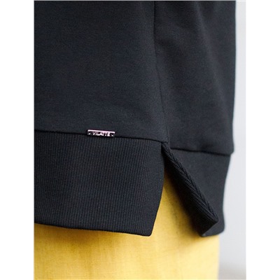 Свитшот из эластичного футера с принтом стразами