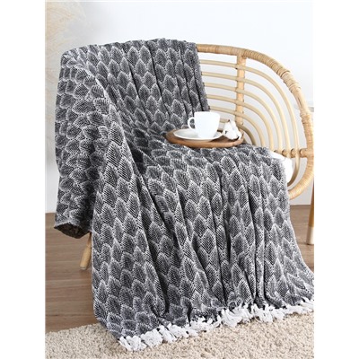 Плед с кисточками «Этель» Leaves, 220×240 см, 500 г/м²