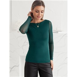 Джемпер с прозрачными рукавами