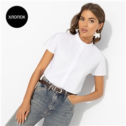 Блуза из хлопка, Модный приём (белая)