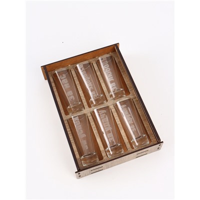 УЦЕНКА Стопки в деревянном ящике «Лучший мужик», набор 6 шт.