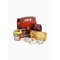 Подарочный набор новогодний «Сказочного года»: чай (50 г), конфеты (110 г), печенье брауни (120 г)