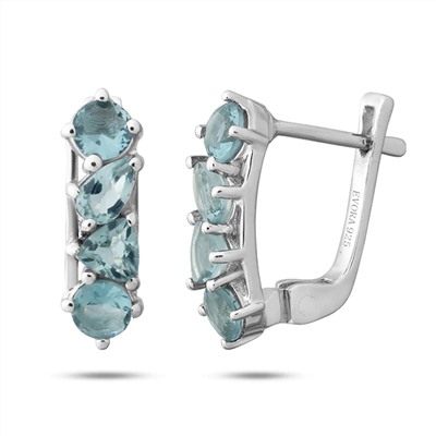 Серьги, лондон топаз кварц, Амели