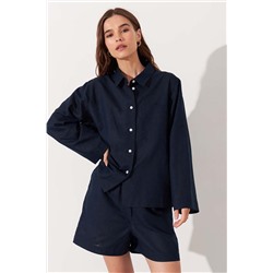 Рубашка короткая  S021_NAVI/Темно-синий