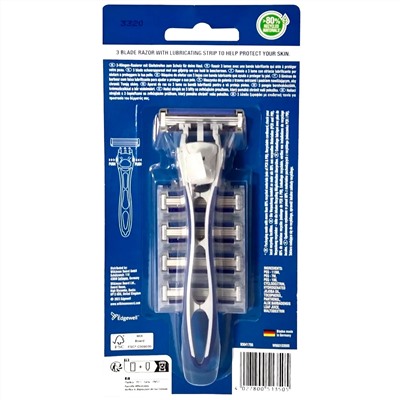 Станок для бритья Schick (Wilkinson Sword) Essentials 3 HYBRID (+4 кассеты) (совместимы с Quattro)