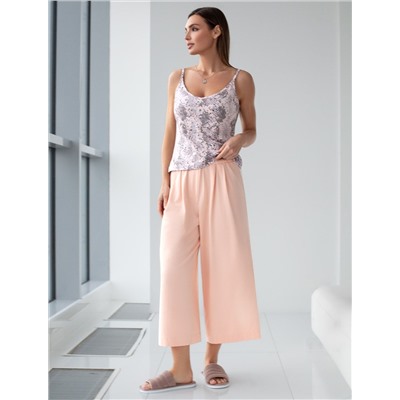 Топ на регулируемых бретелях с V вырезом из 100% хлопка с принтом