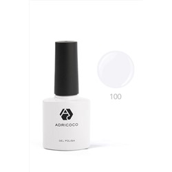 ADRICOCO Цветной гель-лак для ногтей №100, белый, 8 мл KRISTALLER, 1109564