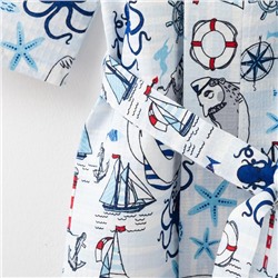 Халат мужской Этель «Капитан» рукав 3/4, размер 50-52, вафля 200 г/м², 100% хлопок