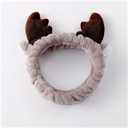 Повязка косметическая плюшевая Рожки Оленя с ушками