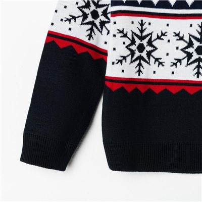 Свитер вязаный новогодний детский KAFTAN Snow, размер 30 (98-104 см), чёрный