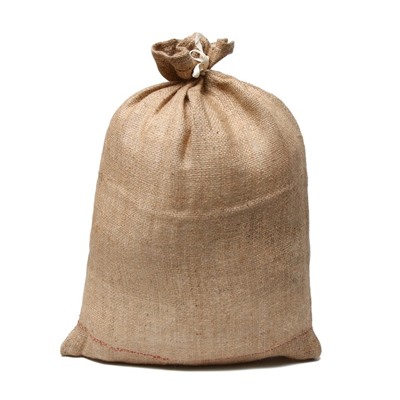 Мешок джутовый, 50×69 см, плотность 260 г/м², плетение 46×34 нити, с завязками