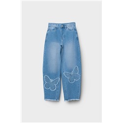 Брюки текстильные джинсовые для девочек PLAYTODAY, 1240107