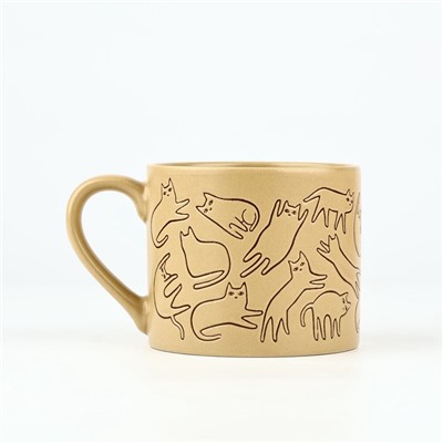 Кружка чайная керамическая «Котики», 320 мл, ручная работа