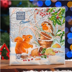 Салфетки бумажные Home Classic «Новогодняя беседа», 3 слоя, 33х33 см, 20 шт