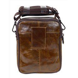 Мужская сумка  из натуральной кожи цвет коричневый