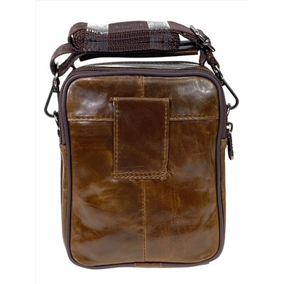 Мужская сумка  из натуральной кожи цвет коричневый