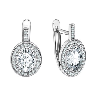 Серьги из серебра куб.циркон., Л-21134