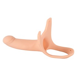 Силиконовый полый страпон на ремнях Silicone Strap-on - 16 см.