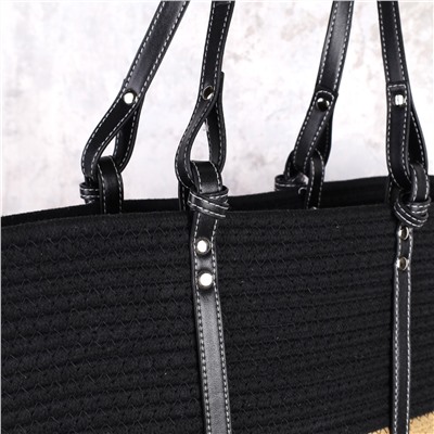 Сумка плетеная 45x29x16x26 / DW-09 /уп 1/коричнево-черная