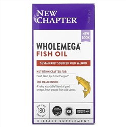 New Chapter, рыбий жир Wholemega, 180 мягких таблеток