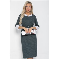 Платье Нежный акцент (темно-зеленое) П12634-18