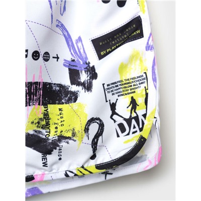 Комплект для девочек: купальный костюм трикотажный, шорты текстильные плавательные