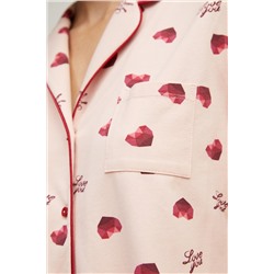Пижама жакет к/рук, брюки жен Mia Cara SS21WJ327 French Kiss красный/сердечки
