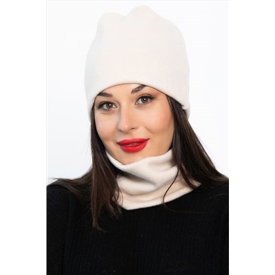 Комплект шапка шестиклинка и снуд (молочный) ШШС2-23М