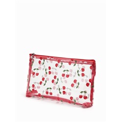 Косметичка женская Cherries, для бассейна, прямоугольная, прозрачная