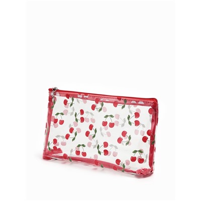 Косметичка женская Cherries, для бассейна, прямоугольная, прозрачная