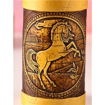 Туес высокий «Конь вороной», банка для хранения, береста