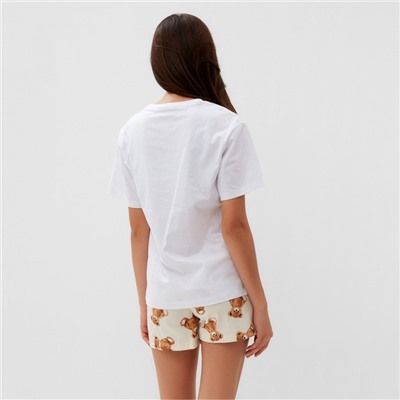 Пижама женская (футболка, шорты) KAFTAN «Мишка», размер 44-46