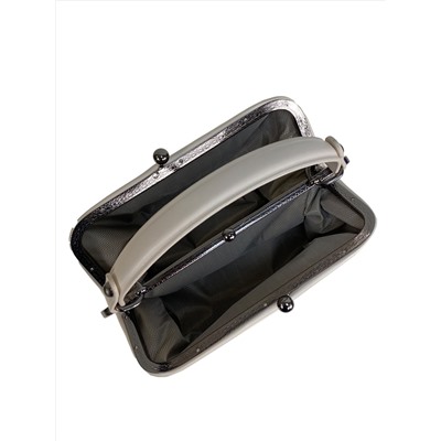 Женская сумка из искусственной кожи с фермуаром, цвет бежевый