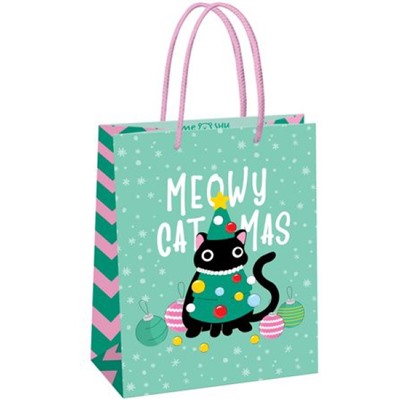 Пакет бумажный 18х23х10 см "Meowy Christmas" MS_61581 (371020) MESHU